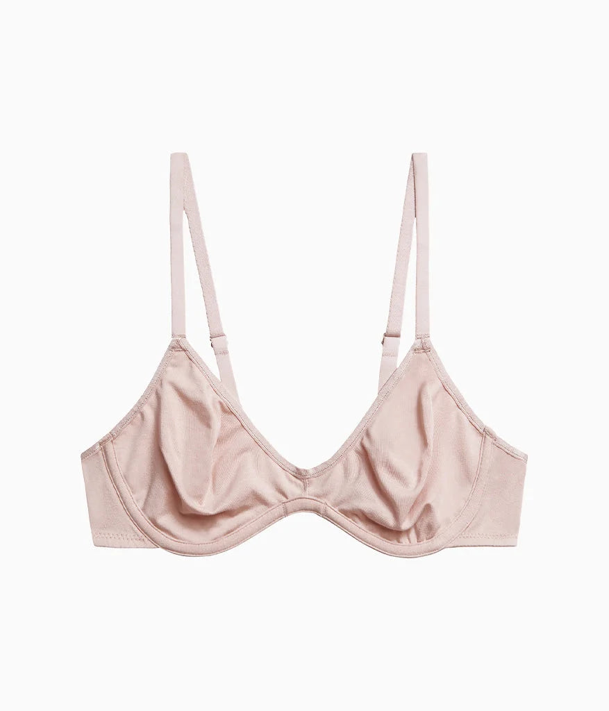 Cotton To A Tee Scoop Underwire Bra: Rose Smoke