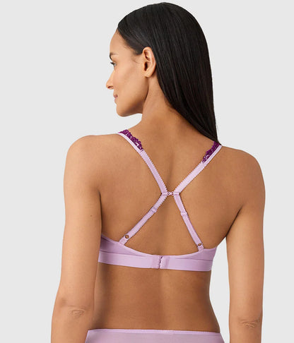 Embrace Lace® Wire Free Bralette: Lavender Sage/Dark Purple
