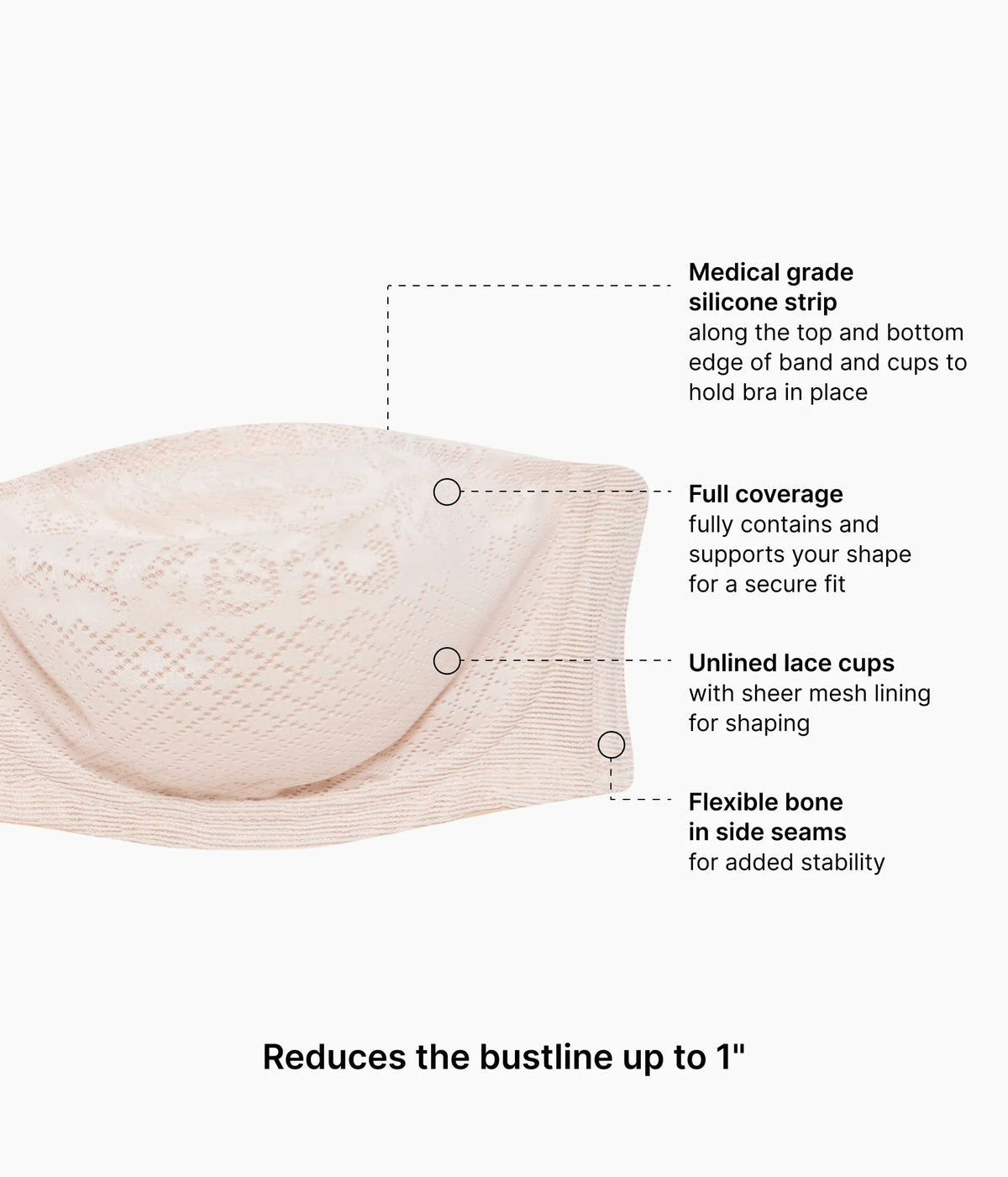Visual Effects Strapless Minimizer Bra: Sand