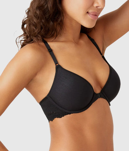 Inspired Eyelet Front Close T-Shirt Bra: Night