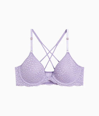 Untamed Front Close T-Shirt Bra: Lavender Gray