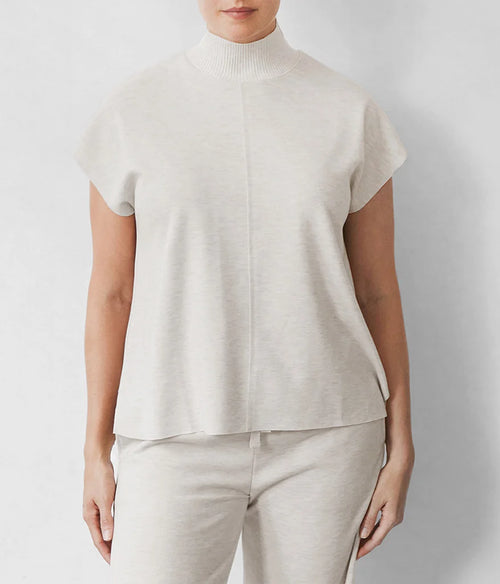 Winslow Mock Neck Pullover: Pale Oak Heather