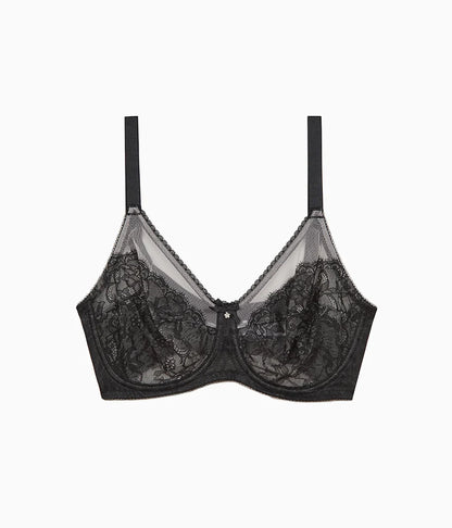 Retro Chic Full Figure Underwire Bra: Black