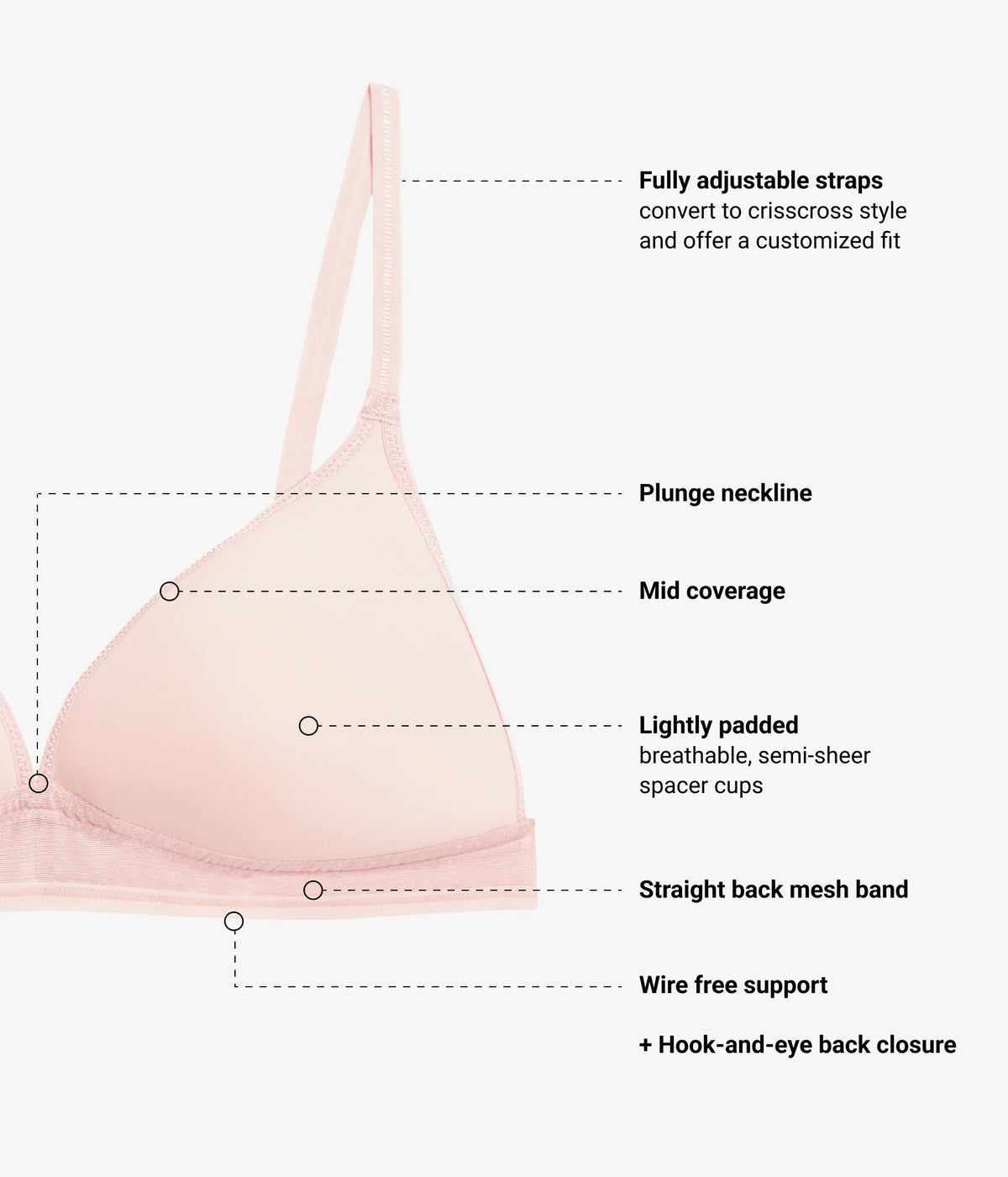 Full Transparency Bralette: Rose Smoke