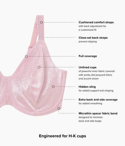 Back Appeal® H-K Cup Underwire Bra: Lilas