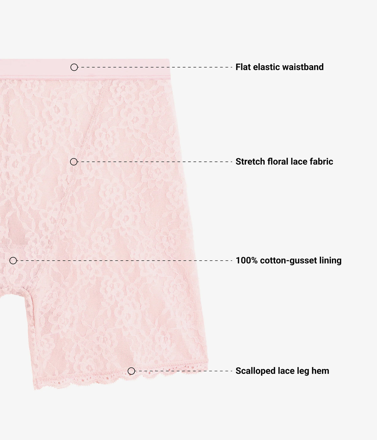 Effortlessly Lace Shorty: Blush Pink