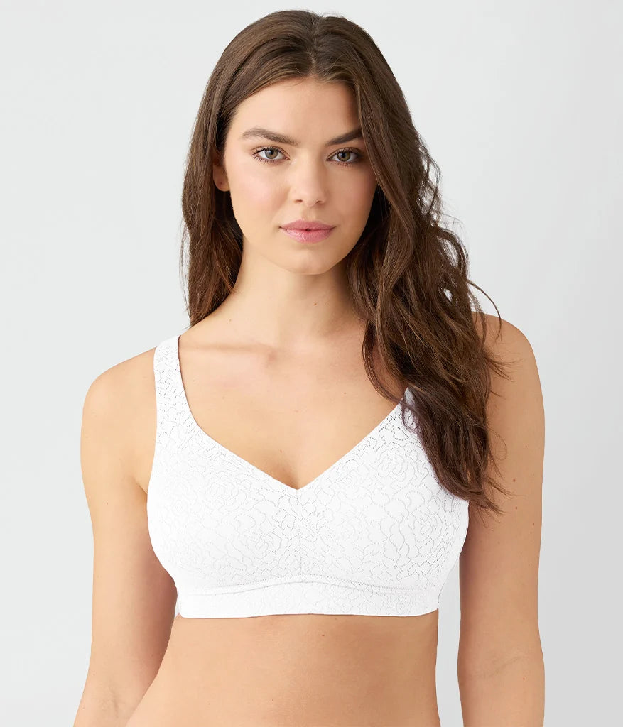 Inside Job™ Wire Free Bra: White