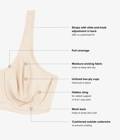 Simone Sport Underwire Bra: Sand