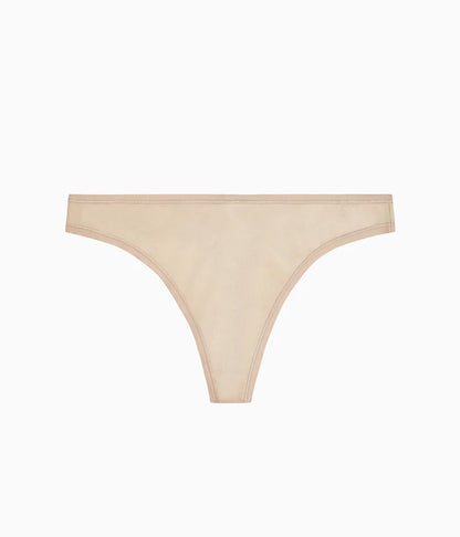 Understated Cotton Thong: Sand