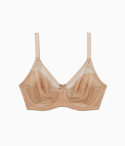 Retro Chic Full Figure Underwire Bra: Toast