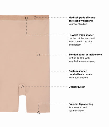 Shape Revelation® Hourglass Hi-Waist Thigh Shaper: Praline
