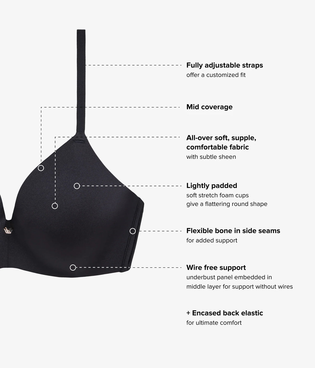 Baseline Wire Free T-Shirt Bra: Black