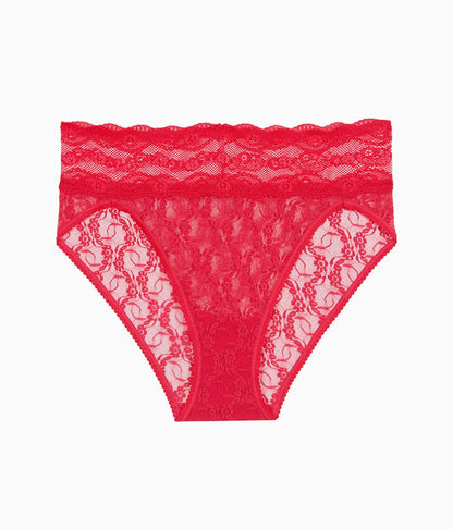 Lace Kiss Hi-Leg: Crimson Red