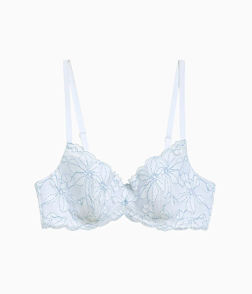 Feeling Famous Balconette Contour Bra: White/Frozen Fjord